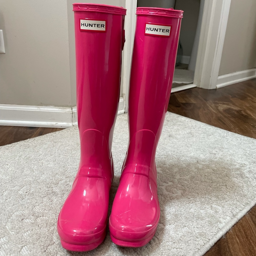Pink Hunter rain boots